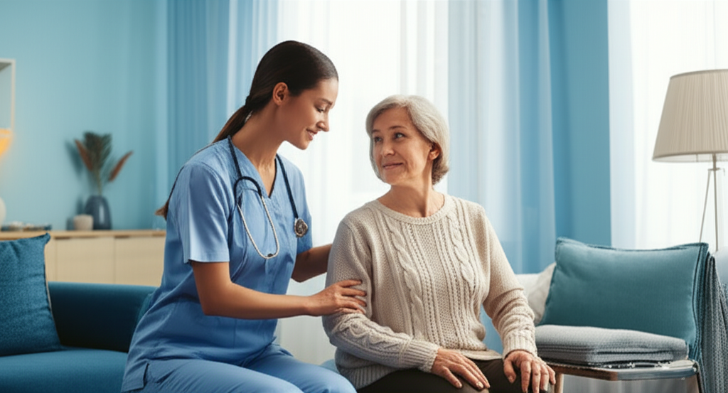 พยาบาลมืออาชีพดูแลผู้ป่วย